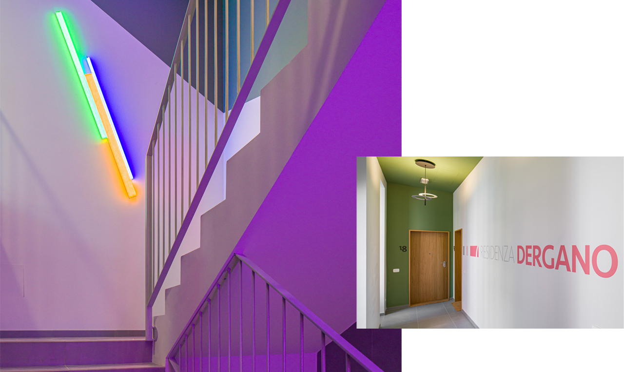 Corridoi con luci led colorate